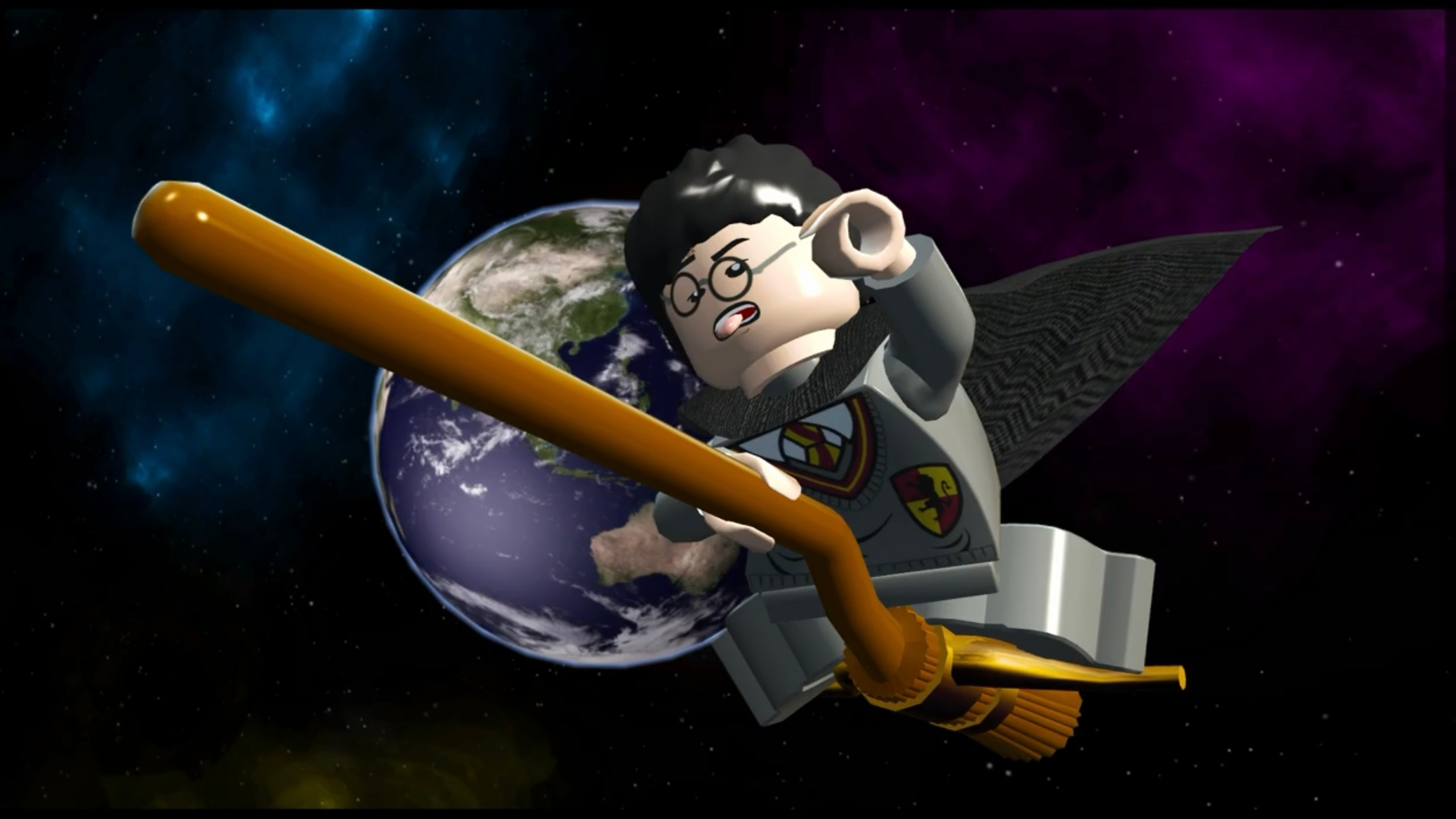 Harry riding his new Firebolt.